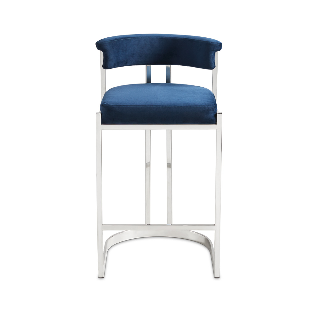 Corona Counter Chair: Blue Velvet